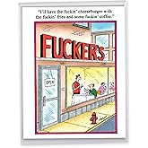 NobleWorks Jumbo Funny Birthday Greeting Card 8.5 x 11 Inch with Envelope (1 Pack) Oversize Jumbo Bday F'ers J8673