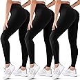 FEYHAY 3 Pack High Waisted Leggings for Women Butt Lift Tummy Control Yoga Pants Non See-Through Workout Running Pants