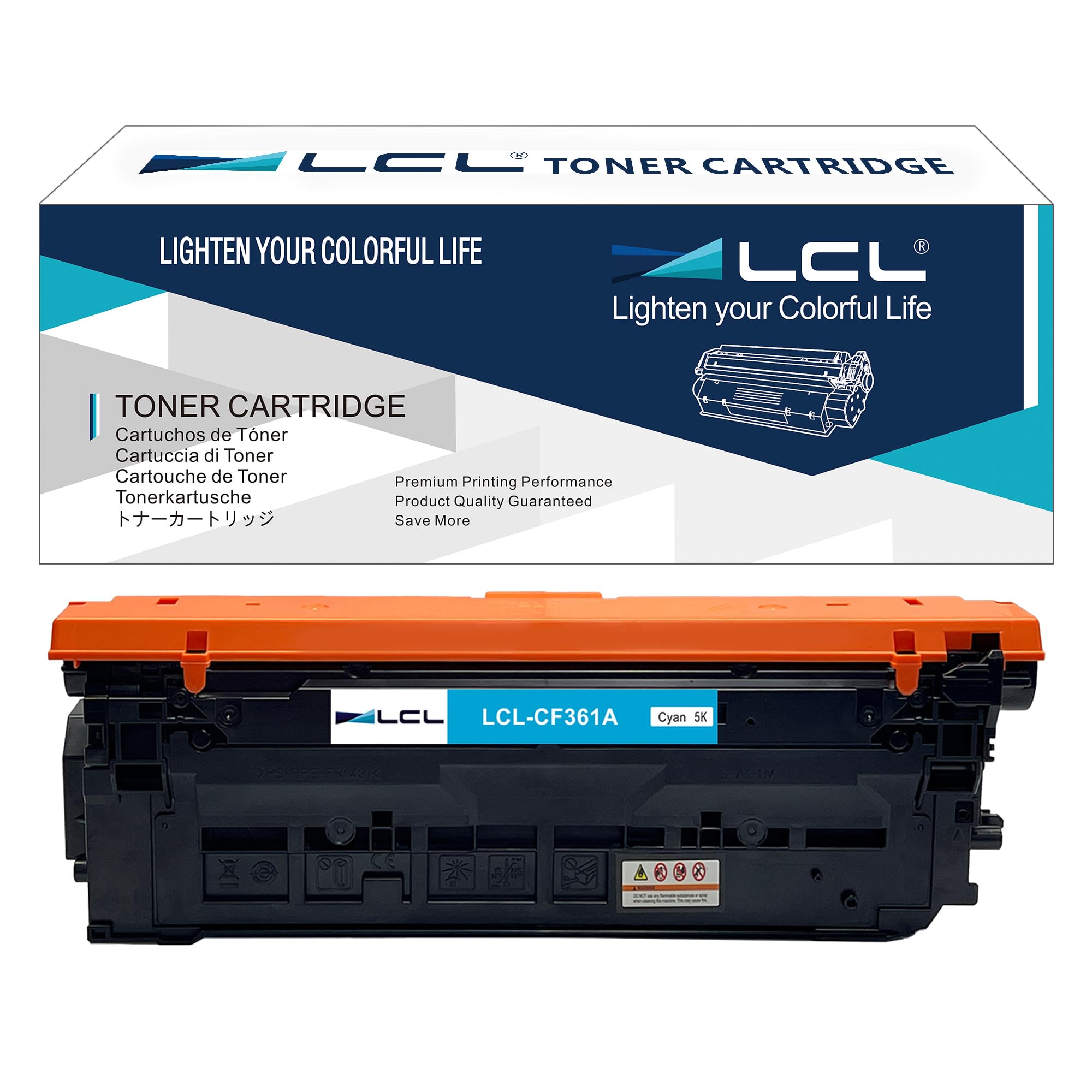 LCL Remanufactured Toner Cartridge 508A CF361A 5000 Pages (1 Cyan) Replacement for HP M553 M577 Color M552dn M553dn M553n MFP M577f MFP M57 M553n M553x MFP M577Z MFP M577dn MFP M577f MFP M577 M577c