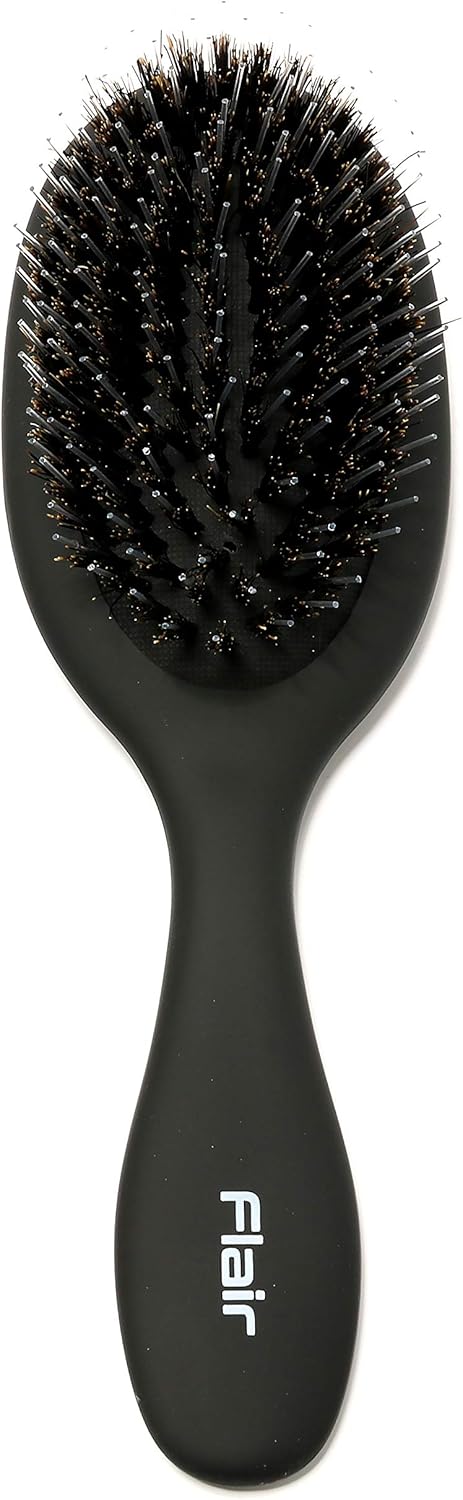 Flair Brush Medium Bristle/Nylon Boar Hair Brush with Soft Touch Handle, red, 21.5x6.5 cm (Pack of 1) - Image 4