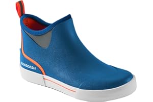 BASSDASH Men’s 4.5" Waterproof Fishing Deck Boots Anti-Slip Rubber Ankle Boots Rain Shoes for Boating Gardening Working