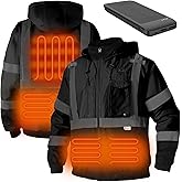 DPSAFETY Safety Heated Jacket, 3M Reflective, Waterproof Hi-Vis Work Jacket