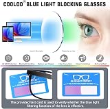 COOLOO Blue Light Blocking Glasses Anti Glare TR90 Lightweight Fashion view 4