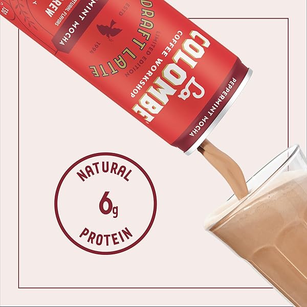 LA COLOMBE PEPPERMINT MOCHA DRAFT LATTE – 9 FLUID OUNCE, 4 COUNT – COLD-PRESSED ESPRESSO AND FROTHED MILK + PEPPERMINT AND DARK CHOCOLATE – MADE WITH REAL INGREDIENTS – GRAB AND GO COFFEE