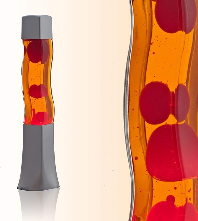 Square 42cm high Lava lamp in orange red RA1/5/717 Magma lamp Amazon