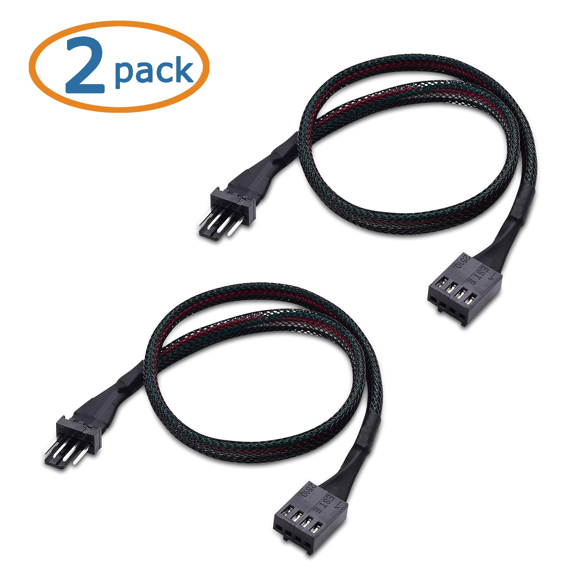 Cable Matters 2-Pack PWM 4 Pin Fan Extension Cable - 12 Inches