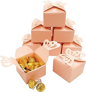 Juego de cajas de dulces con forma de cubo rosa, caja de ...