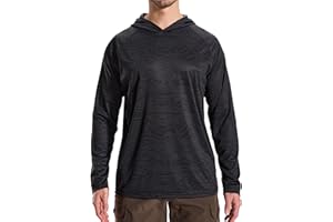 LOOGU Men's UPF 50+ Sun Protection Hoodie Shirt Long Sleeve Rash Guard SPF T-Shirts for Fishing Hiking