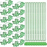 WODMAZ 24 St Patrick's Day Party Favors Set Includes Shamrock Necklaces Sunglasses, Green Bead Necklaces Shutter Glasses Acce