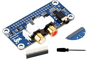 Sound Card Audio Board Compatible with Raspberry Pi 5/4B/3B+/3B/Pi Zero W/Zero 2W/Pico W/Pico 2W, PCM5122 HiFi I2S DAC, Stere