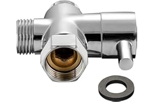 AVAbay Brass T-Valve with Chrome Finish, 3-Way Tee Connector, 3/4" x 3/4" x 1/2" NPT, T-Adapter for Handheld Bidet Spray