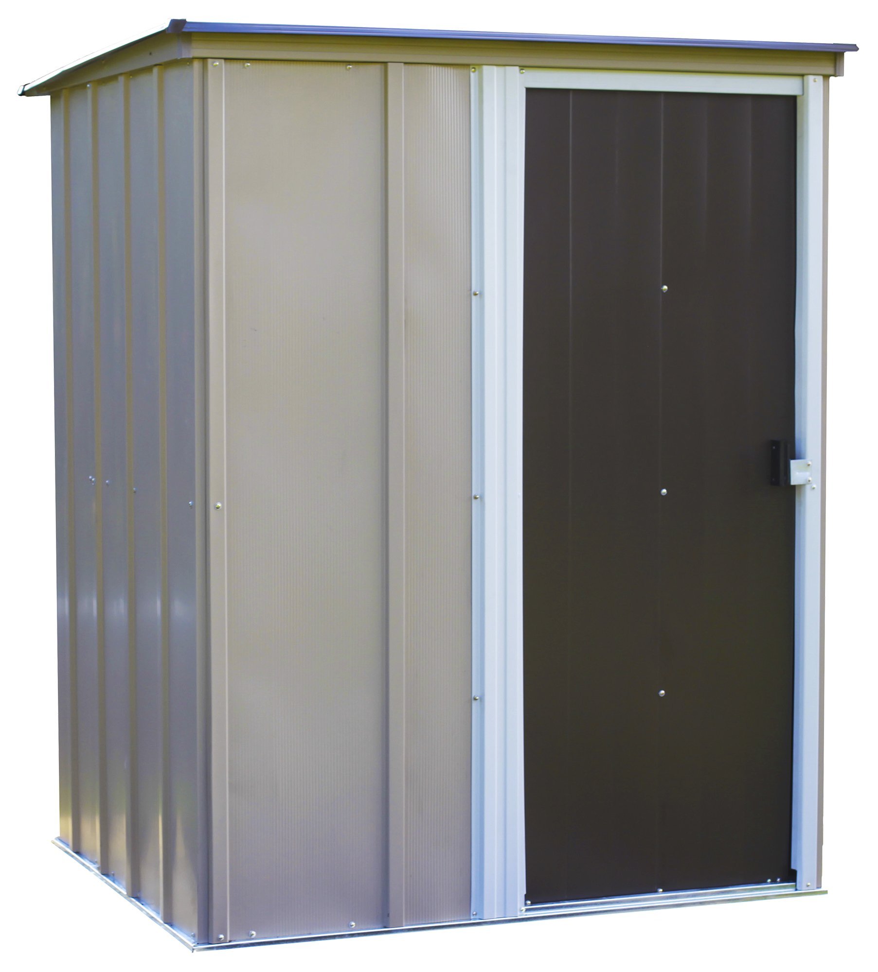 Arrow Brentwood Pent Roof Steel Storage Shed, Coffee/Taupe 