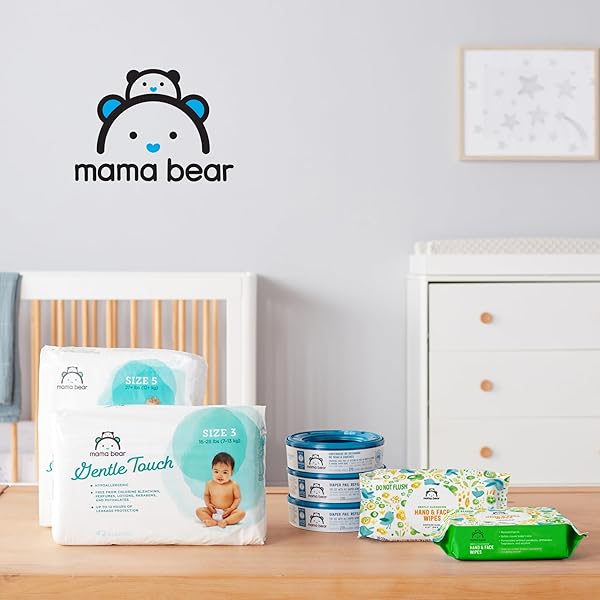 AMAZON BRAND – MAMA BEAR BABY HAND & FACE WIPES, UNSCENTED, FRAGRANCE FREE, CLEANSING, FORMULATED WITHOUT PARABENS AND PHTHALATES, 180 COUNT (9 PACKS OF 20)