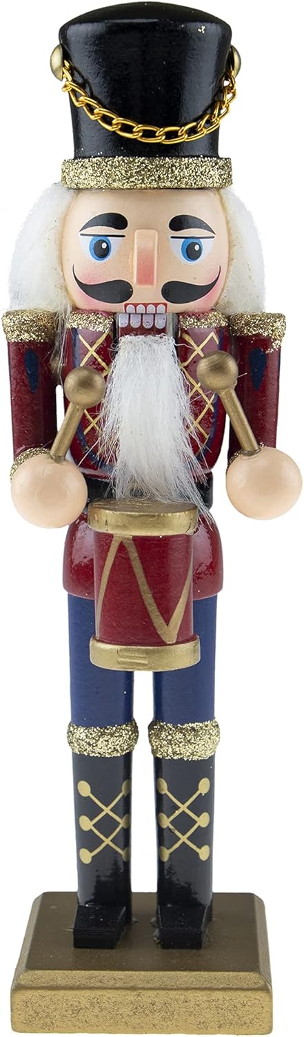 Nutcrackers - Clever Creations Red Drummer 8 Inch Traditional Wooden Nutcracker, Festive Christmas Décor for Shelves and Tables