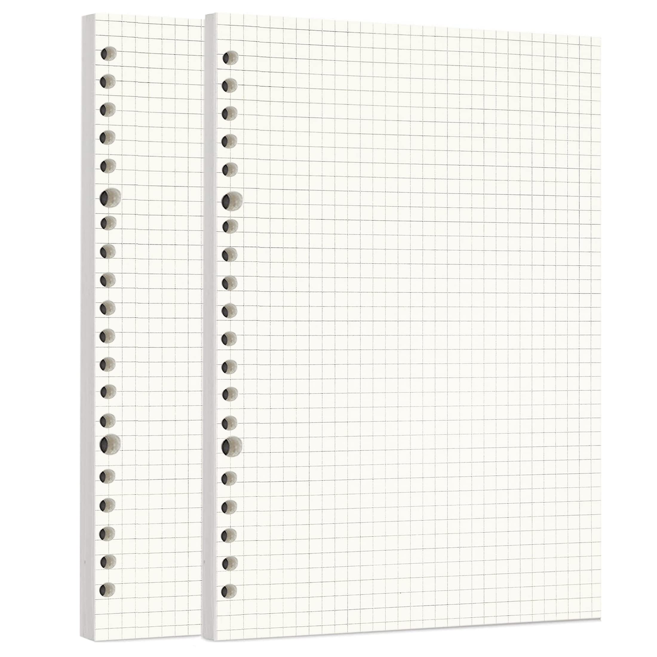Zelten Loose Leaf Punched Paper Refills Paper for 6 Hole Binder Personal Organizer Diary Notebook Refillable Planner (Squared,A5/20 Hole)