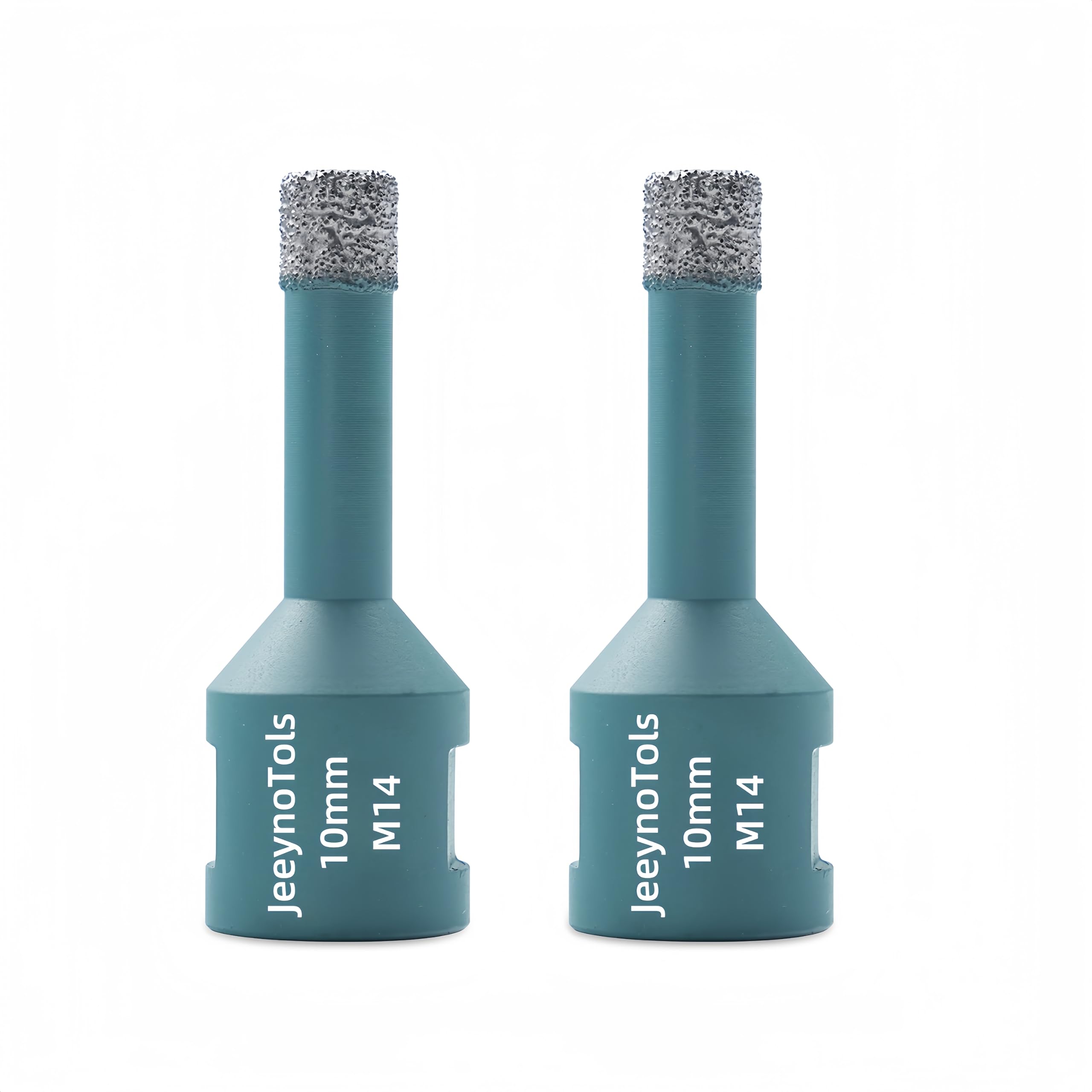 JeeynoTols Dry Diamond Core Drill Bit 2pcs 10mm - Tile Drill Bit Porcelain Ceramic Tile Granite Marble Hole Saws with M14 thread