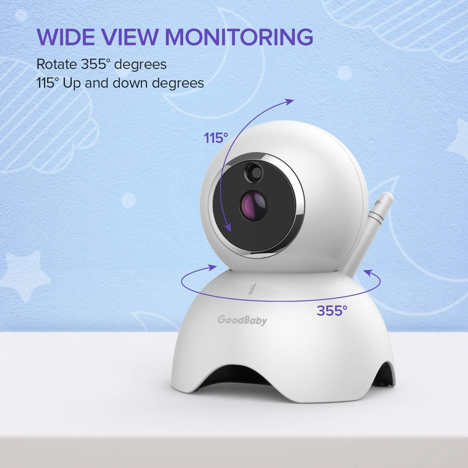 GOODBABY Real 720P 5" HD Display Video Baby Monitor with Camera and Audio, Remote Pan&Tilt&Zoom, Two-Way Talk,Temperature Monitor, Night Vision, Lullaby Player, 960ft Range: Camera & Photo