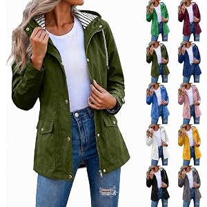 Blczomt Light Rain Jacket Women Waterproof Lightweight Windbreaker Raincoat with Hood Travel Outdoor Waterproof Rain Coats