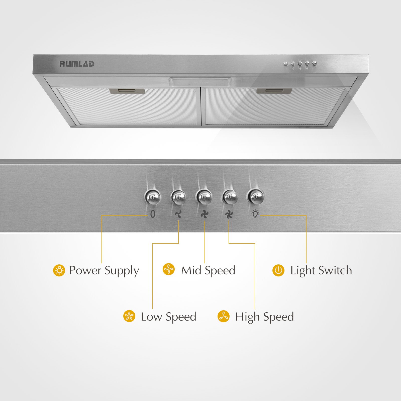 30" Ductless Range HoodKUPPET YA300 265 CFM Kitchen Stainless Steel