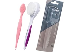 Silicone Face Scrubber Double Side, Beomeen Handheld Facial Cleansing Brush 2 in 1 Face Cleanser Brush for Deep Cleansing and Exfoliating, Blackhead Makeup Removal 2 Pcs