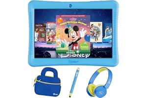 Contixo 10" Android Kids Tablet Bundle - 32GB, 80+ Disney Storybooks ($350 Value), Parental Controls, Kid-Proof Case w/Kickstand & Stylus, Headphones & Sleeve Bag - Blue