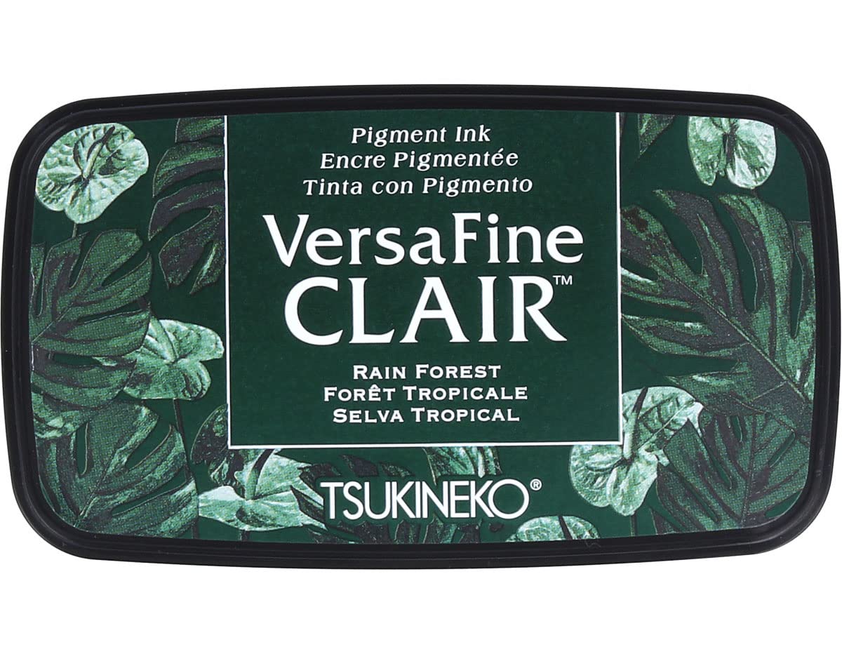 Tsukineko VF-CLA-551 Rain Forest Versafine Clair Ink Pad, Synthetic Material, Green, 5.6 x 9.7 x 2.3 cm