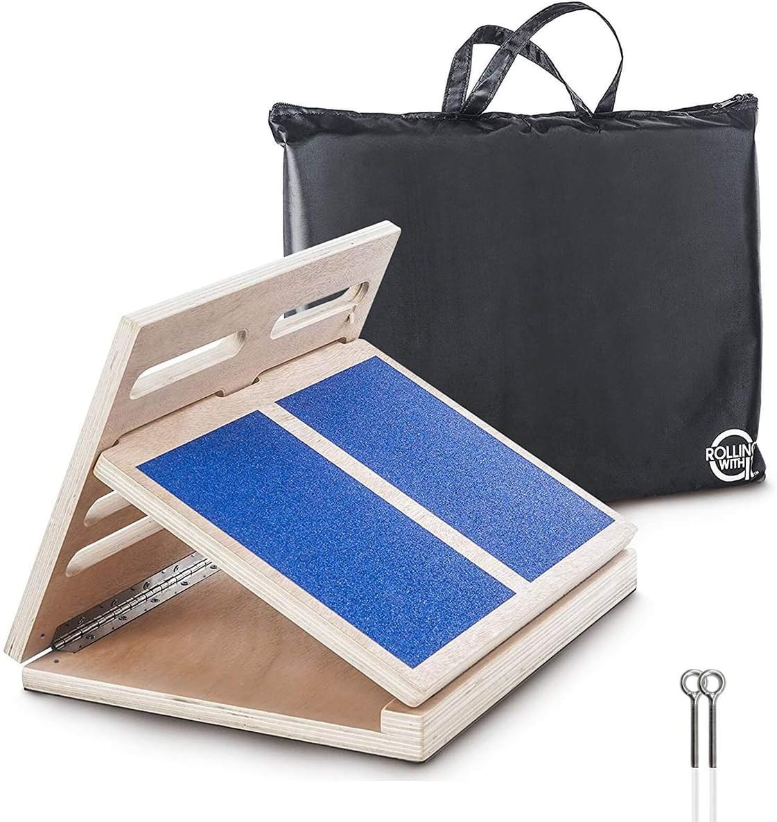 Professional Adjustable Wooden Incline Slant Board - Calf Stretcher - Increase Flexibility, Mobility, Pain Relief - Anti-Slip Design - Achilles, Plantar Fascia, Tight Calves - Standing Desk Accessory: Sports & Outdoors