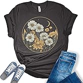 Womens Floral Shirts Trendy Wildflower Vintage Graphic Tees Butterfly Short Sleeve T Shirts Bella Summer Tops