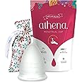 Athena Menstrual Cups - Larger Size - The Original Softer Reusable Period Cups for Women – for Regular to Heavy Flow – No Shift Menstruation Cup with Form Fit Rim for Easy Insertion