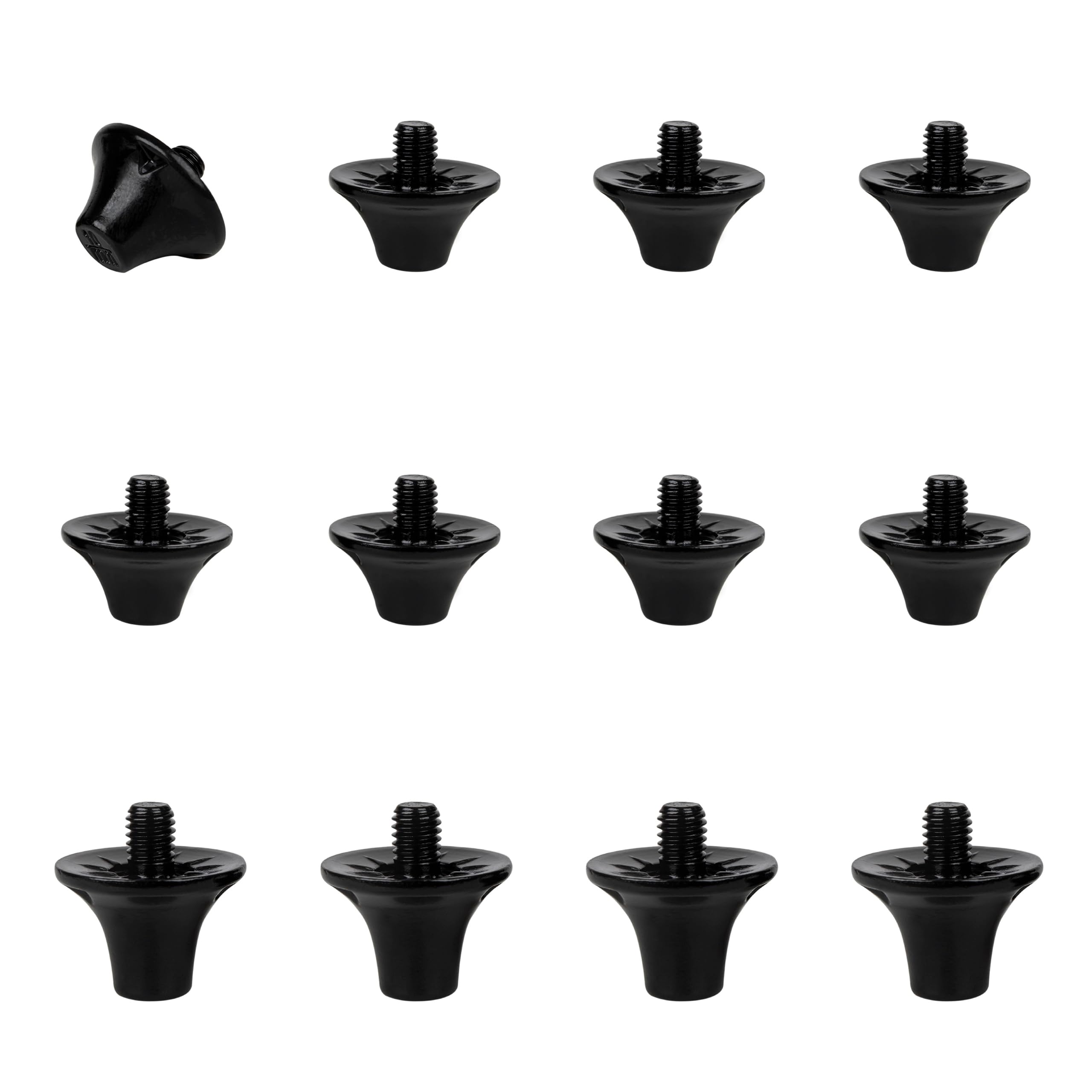 55 Sport Flare Pro Alloy Ultralight Replacement Football Studs - 12 Pack (10/13mm) - Black