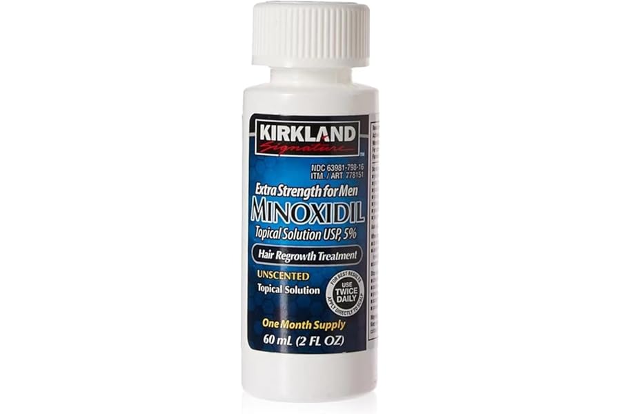 Kirkland Signature Minoxidil for Men 5% Extra Strength Hair Regrowth for Men vqzjBI, 1 Month Supply