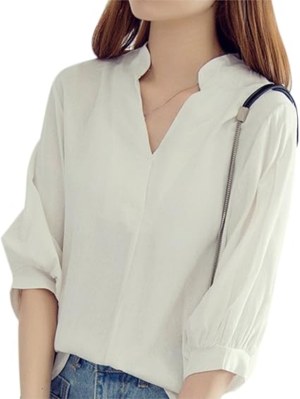Amazon ゴラッソ Golazo Vネック スキッパーシャツ ドルマン袖 バックボタン とろみ レディース シャツ ブラウス 通販