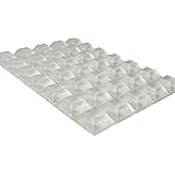 Clear Rubber Feet Adhesive Rubber Bumper | Nonslip Transparent Cutting Board Feet | Tall Square Self Stick Bumpers for Electronics | Clear Bumper Pads - 35 Pack