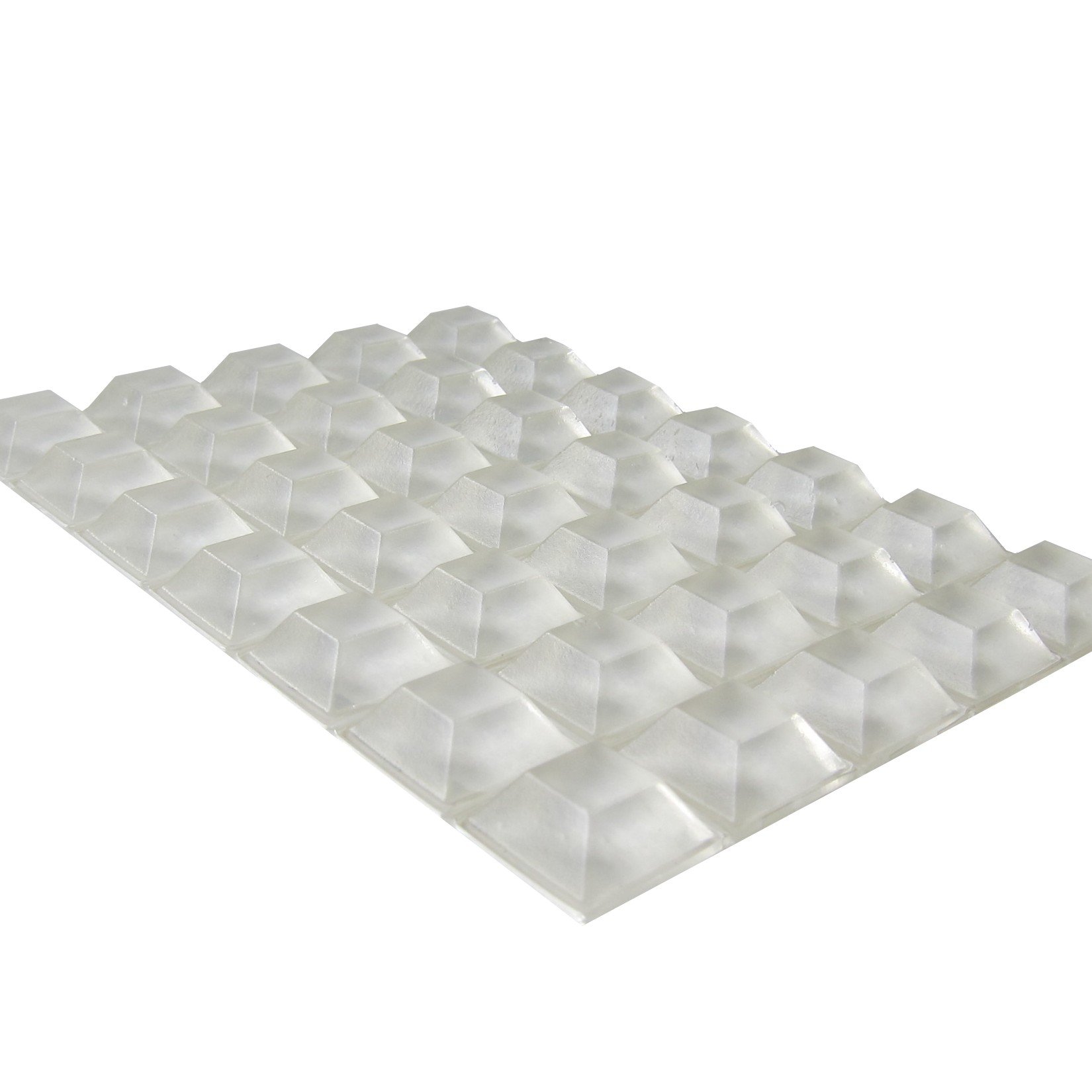 Clear Self-Adhesive Rubber Bumper Pads – 50 Pack, 0.5" X 0.23" Square, By Art Display Systems