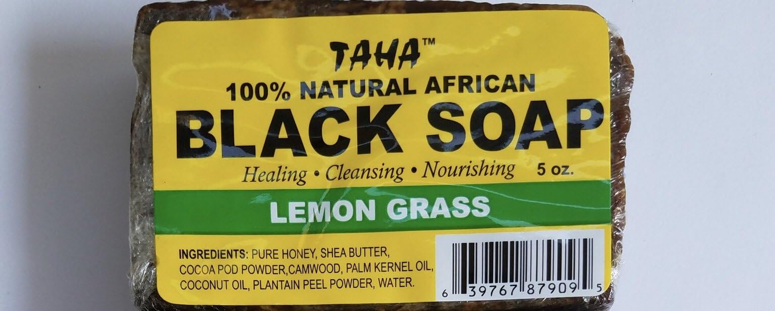 Taha 100% Natural African Black Soap (Lemon Grass)