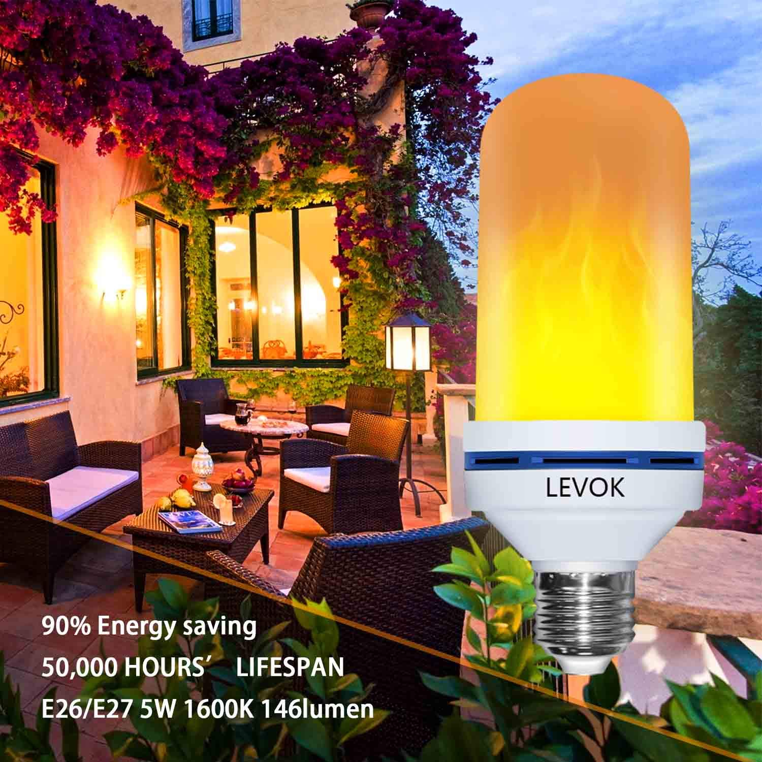 2018 LED Flame Bulb Built-in Gravity Sensor E26/6w - Lamp Flaming Bulbs - Simulate Nature Fire Flicker Flame