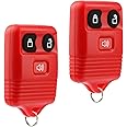 Key Fob Keyless Entry Remote fits Ford, Lincoln, Mercury, Mazda F150 F250 F350 Escape Expedition Explorer Ranger Flex (Red), Set of 2