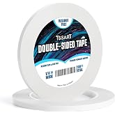 TSSART Ultra-Thin Permanent Double-Sided Tape - Double Sided Adhesive Sticky Tape for Arts, Crafts, Photography, Scrapbooking, Tear-by-Hand - Acid Free 1/4 Inch Wide 200FT Long Total