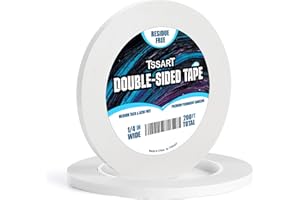 TSSART Ultra-Thin Permanent Double-Sided Tape - Double Sided Adhesive Sticky Tape for Arts, Crafts, Photography, Scrapbooking, Tear-by-Hand - Acid Free 1/4 Inch Wide 200FT Long Total