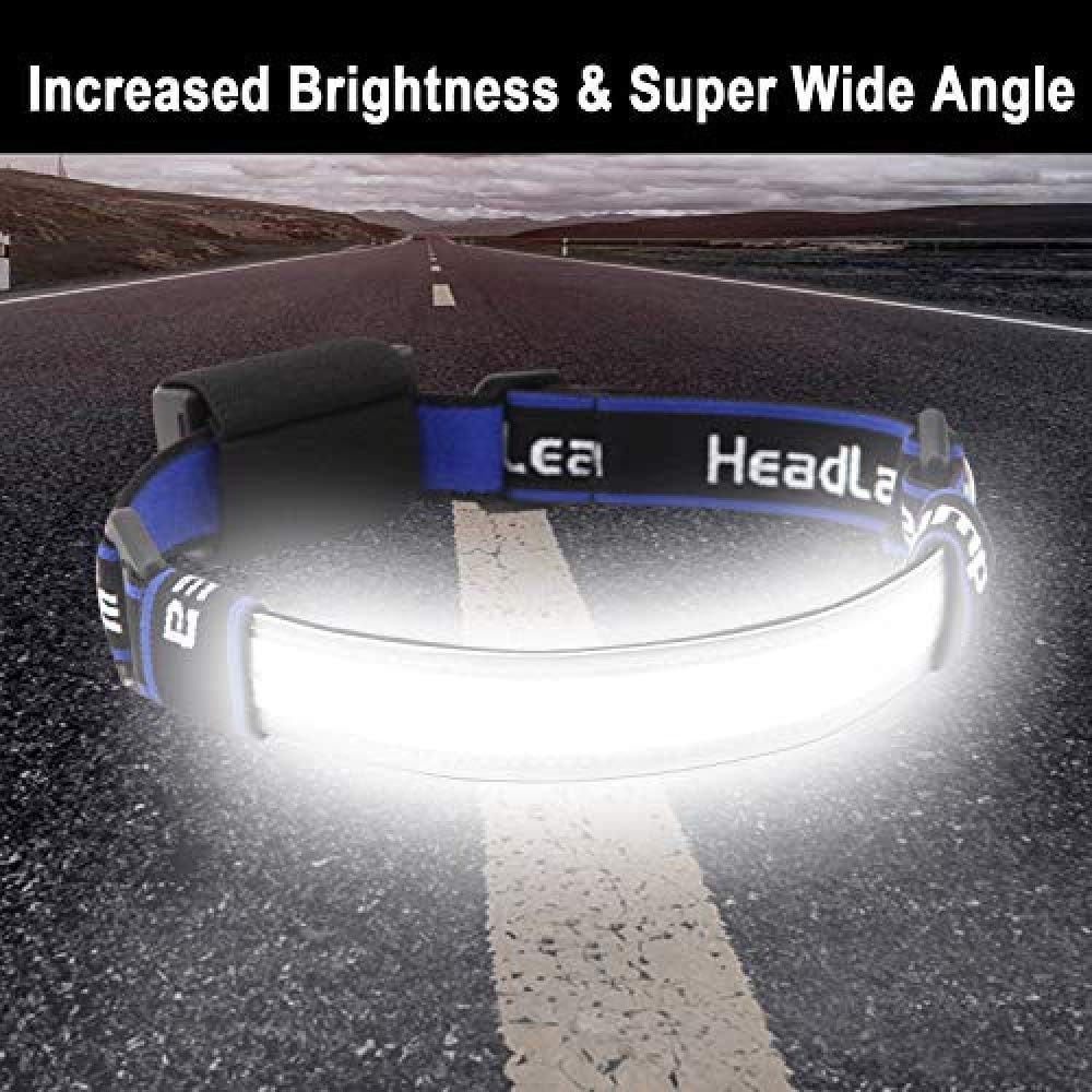 Anazalea 40 Led Headlamps for Adults, Wide Angle Led Headlamp, Broadbeam Led Headband Headlamp, Headlamps Led with Elastic Headband and Smart Touch Adjustable Brightness - - 