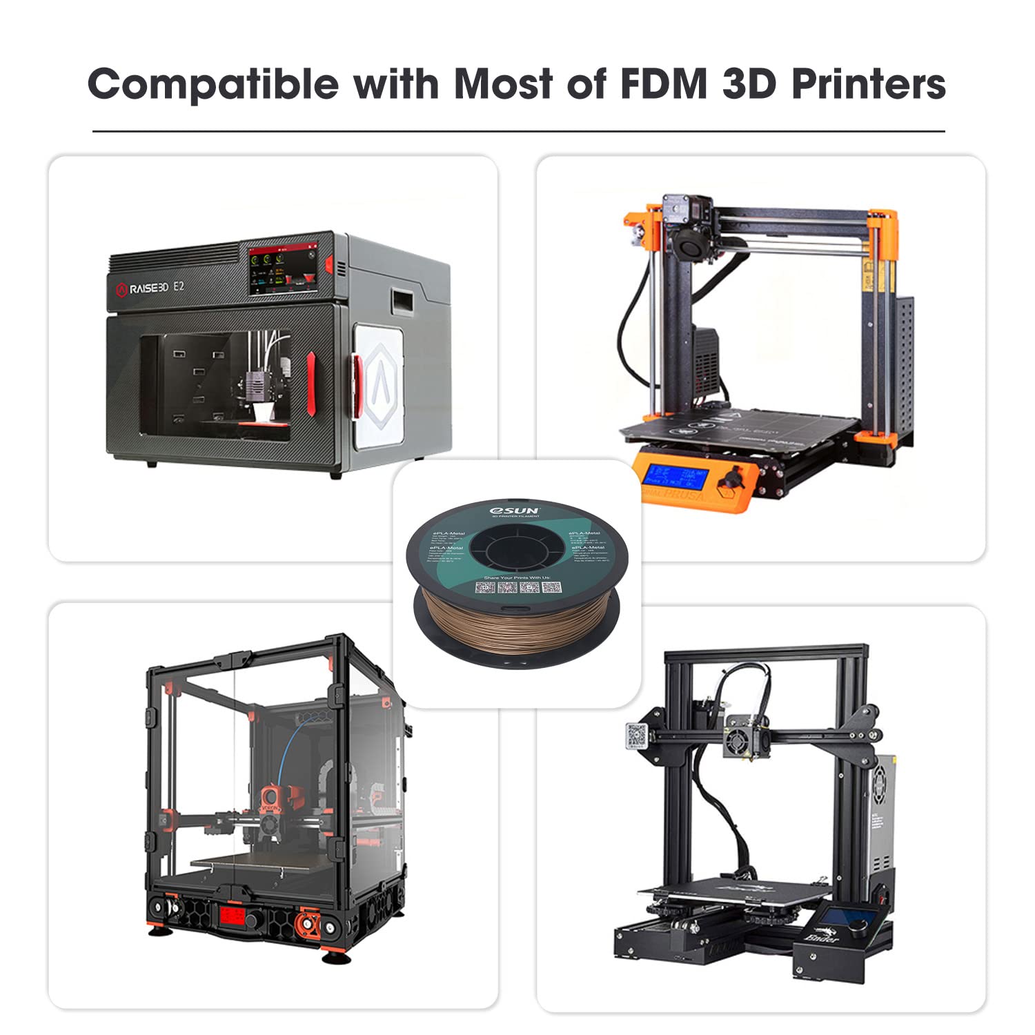 eSUN Metall PLA Filament 1.75mm, Metallisches Sprühfrei 3D Drucker Filament PLA, Maßgenauigkeit +/- 0.05mm, 1KG Spule (2.2 LBS) 3D Druck Filament für 3D Drucker, Bronze 7