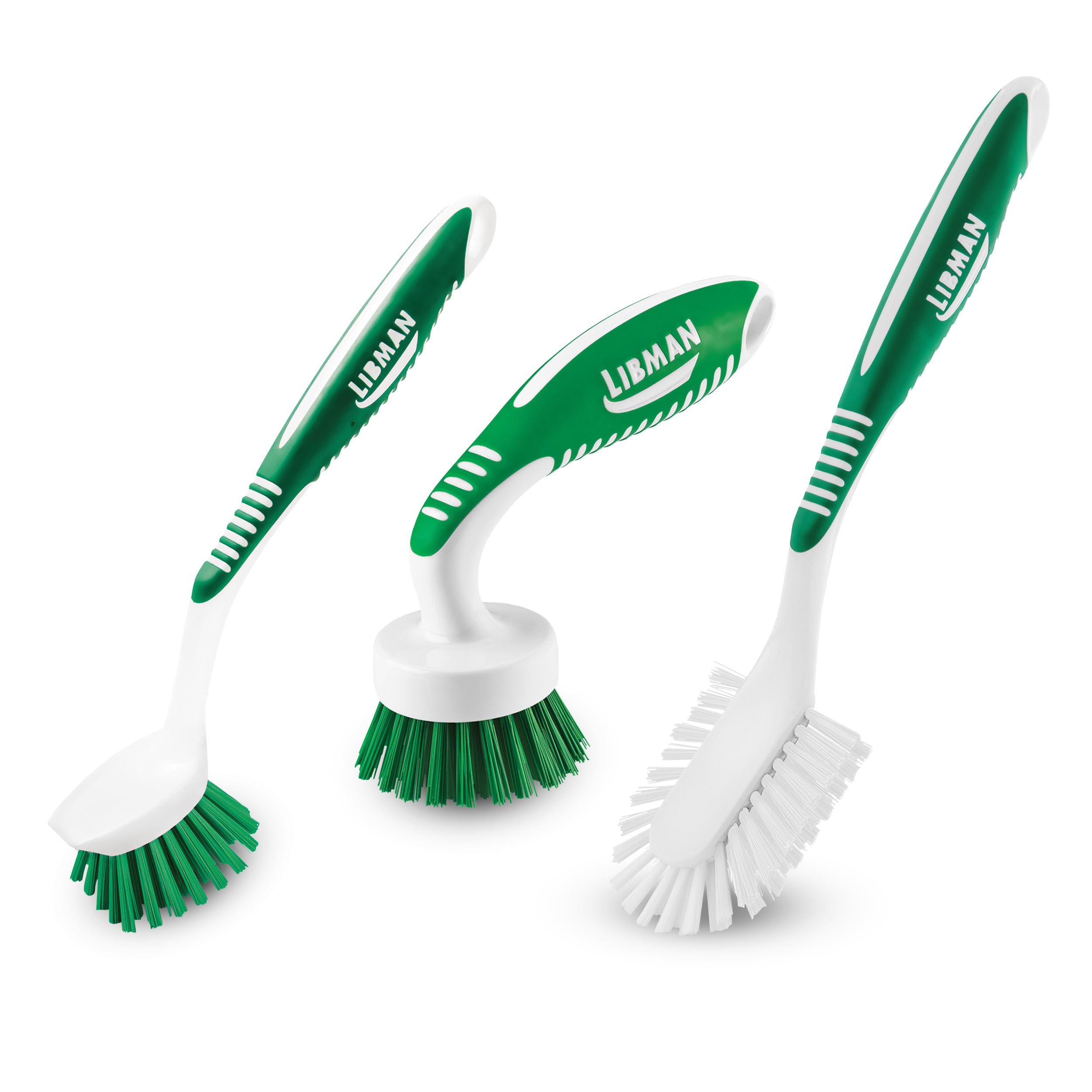 Libman Kitchen Brush, Plastic Recyecled PET Fibers, Green & White
