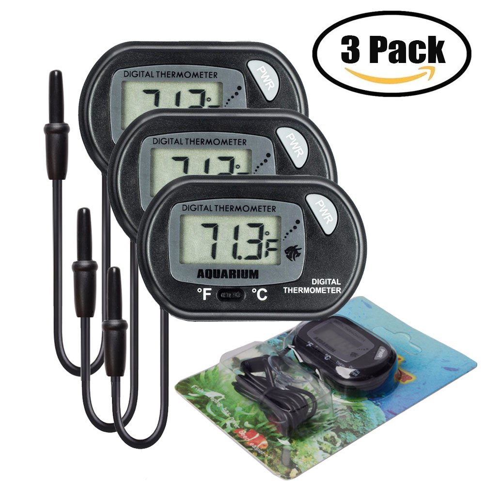 Galleon AUTIDEFY LCD Digital Aquarium Thermometer Fish Tank Water Terrarium Temperature (3 Pack)