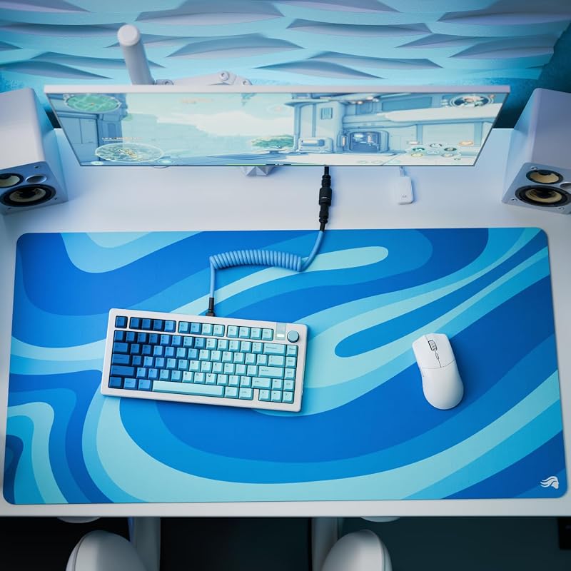 Gaming Mouse Pad GMP 2 - Ocean - XXL - Vattentät musmatta med en balanserad yta för höga hastigheter Och kontroll Och Kanter som Inte fransas - 915 x 460 x 3 mm - 2XL-skrivbordsunderlägg