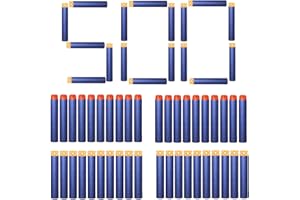 500PCS Foam Bullets Standard Size Refill Dart Pack for Nerf Guns N-Strike Elite Series Blasters, Sponge Foam Soft&Hollow Out 