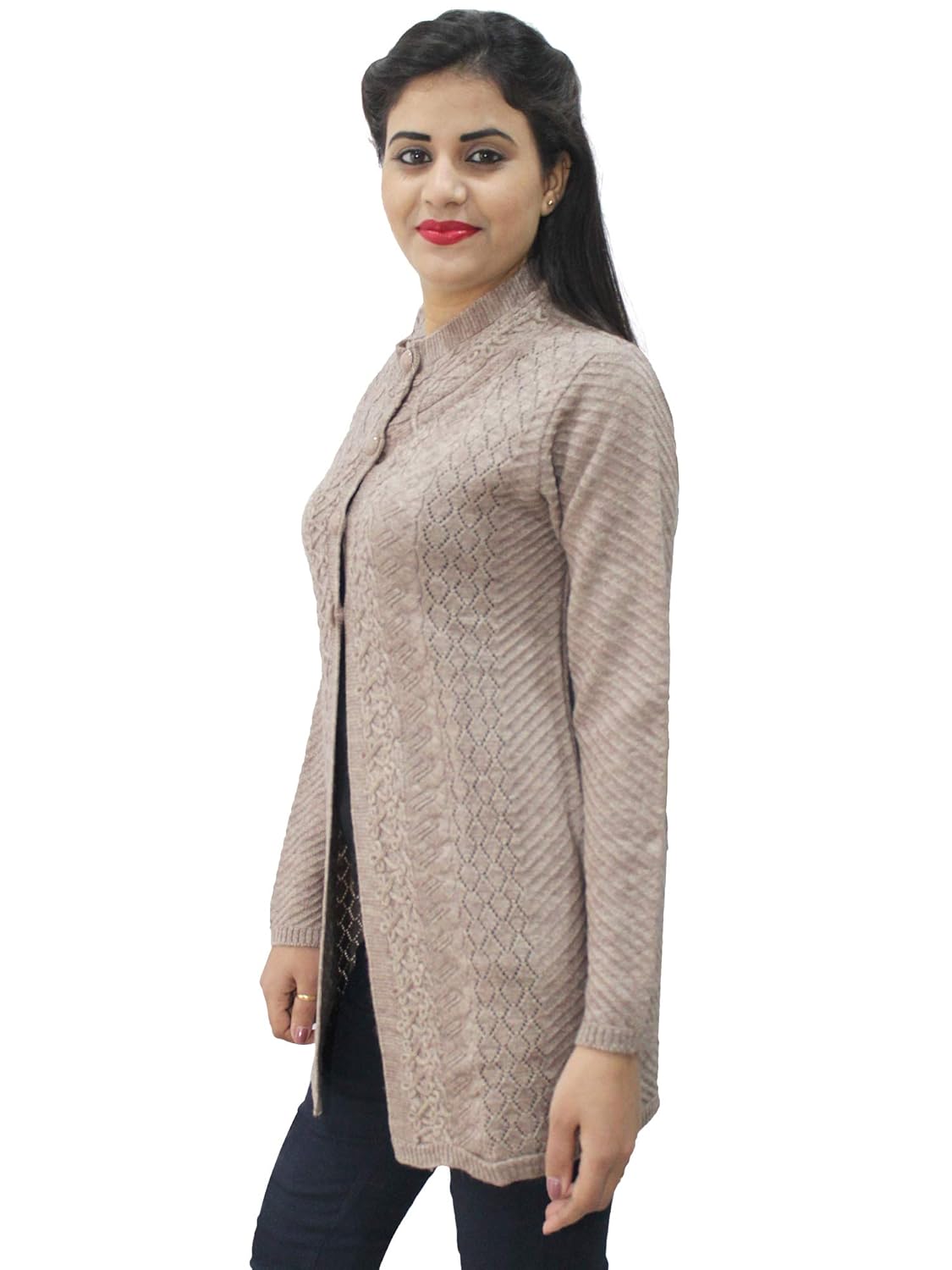 matelco women's white button cardigan with pockets