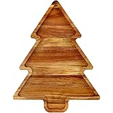 Acacia Wood Christmas Tree Tray Gift Ideas Decorative Xmas Platters Serving Dish Wooden Snack Charcuterie Board for Christmas Veggie Trays Food Cheese Boards Festive Plate Holiday Fruit Cookie Tray
