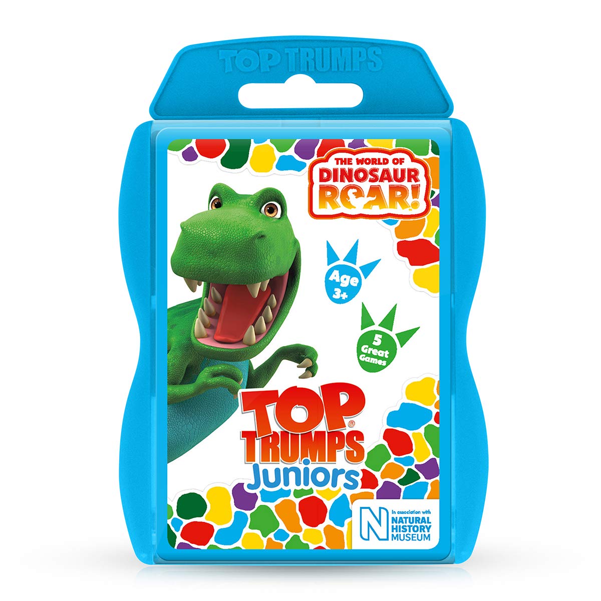 Top Trumps Junior Dinosaur Roar Card Game, play with Dinosaur Honk and Flap, 5 educational games including pairs, observation quiz and spot the difference, Aged 3 plus, Multicolor
