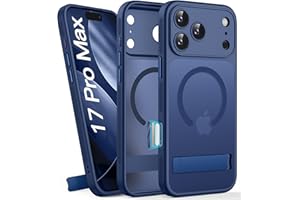 BXYJY for iPhone 17 Pro Max Magnetic Case with Stand, Camera Control, Compatible with MagSafe, Full Lens Protection, Military Grade Shockproof, Translucent Men Women Slim Thin Case for 17 Promax, Blue