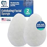 HartFelt 2ct Tear Drop Face Scrubber for Women | Reusable Facial Sponges for Daily Cleansing | Facial Exfoliating Pads for Removing Dead Skin, Dirt &amp; Makeup | Made in USA